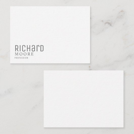 modern minimalistisch zuiver grijs en wit notitiekaartje (Voorkant / Achterkant)