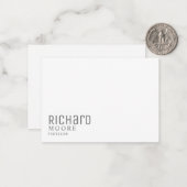 modern minimalistisch zuiver grijs en wit notitiekaartje (Voorkant / Achterkant in situ)