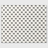 Modern Minimalistisch Zwart aangepast monogram pat Cadeaupapier (Vlak)