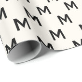 Modern Minimalistisch Zwart aangepast monogram pat Cadeaupapier (Rol Hoek)