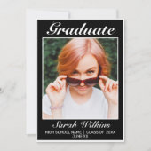 Modern minimalistisch zwart Afstuderen Aankondiging (Voorkant)