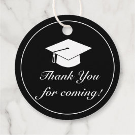 Modern minimalistisch zwart Afstuderen Dank u Bedankjes Labels