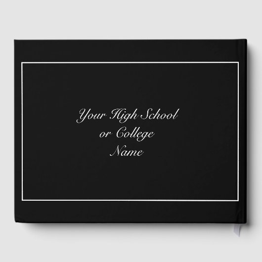 Modern minimalistisch zwart Afstuderen Gastenboek (Achterkant)