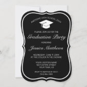 Modern minimalistisch zwart Afstuderen Kaart (Voorkant)