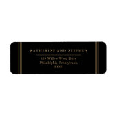 Modern minimalistisch zwart | Antiek goudweddensch Etiket (Voorkant)