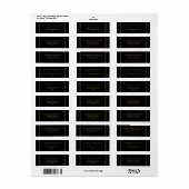 Modern minimalistisch zwart | Antiek goudweddensch Etiket (Full Sheet)