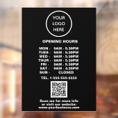 Modern Minimalistisch Zwart Bedrijfslogo QR-code Raamsticker (Vel 2)