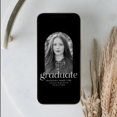 Modern minimalistisch zwart boog foto Afstuderen Aankondiging