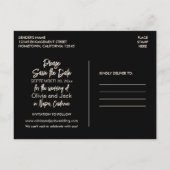 Modern minimalistisch zwart en crème bespaar de da briefkaart (Achterkant)