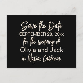 Modern minimalistisch zwart en crème bespaar de da briefkaart