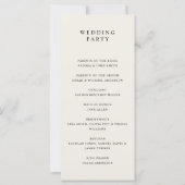 Modern minimalistisch zwart en Ecru huwelijksprogr (Achterkant)