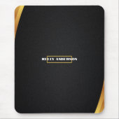 Modern minimalistisch zwart en goud patroon met aa muismat (Voorkant)