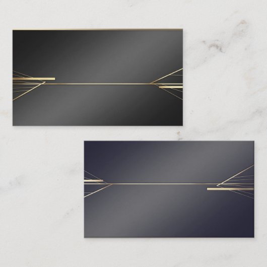 Modern minimalistisch zwart en goud Visitekaartje (Voorkant / Achterkant)