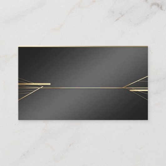 Modern minimalistisch zwart en goud Visitekaartje (Voorkant)