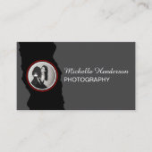 Modern minimalistisch zwart en grijs 1 foto visitekaartje (Voorkant)