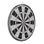 Modern Minimalistisch Zwart en Wit Dartbord (Voorkant Links)