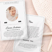 Modern minimalistisch zwart en wit Eenvoudig geden Bedankkaart