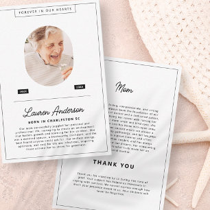 Modern minimalistisch zwart en wit Eenvoudig geden Bedankkaart