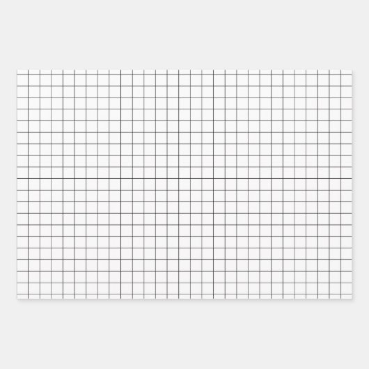 Modern minimalistisch zwart en wit inpakpapier vel (Voorkant)