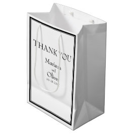 Modern Minimalistisch Zwart en Wit Medium Cadeauzakje