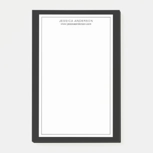 Modern minimalistisch zwart en wit, op maat post-it® notes