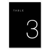 Modern Minimalistisch Zwart en Wit Tafelnummer 3 (Achterkant)