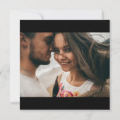 Modern minimalistisch | Zwart fotohuwelijk Kaart (Achterkant)