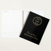Modern minimalistisch zwart goud afspraak boek planner (Display)