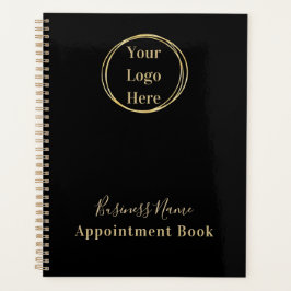 Modern minimalistisch zwart goud afspraak boek planner