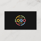 Modern minimalistisch zwart-goud bedrijf Logo Visitekaartje (Voorkant)