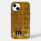 Modern minimalistisch zwart goudmonogram Case-Mate iPhone case (Achterkant)