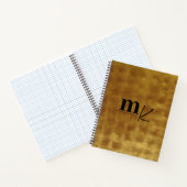 Modern minimalistisch zwart goudmonogram notitieboek (Binnen)