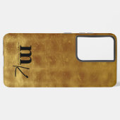 Modern minimalistisch zwart goudmonogram samsung galaxy hoesje (Linkerkant)
