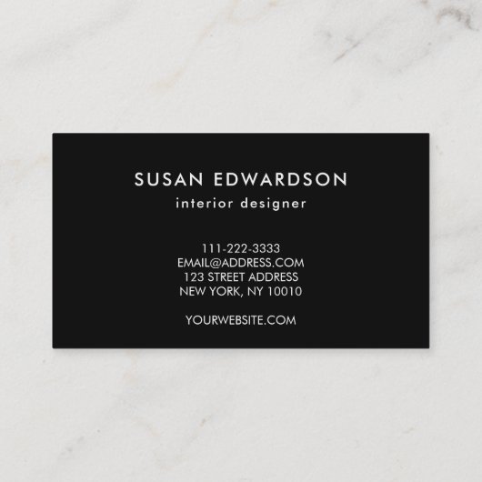 Modern minimalistisch zwart grijs professioneel mo visitekaartje (Achterkant)