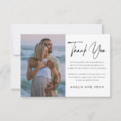 Modern minimalistisch zwart handgeschreven script bedankkaart (Voorkant)