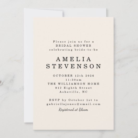 Modern minimalistisch zwart Ivory Vrijgezellenfees Kaart (Voorkant)