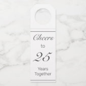 Modern minimalistisch zwart Jubileum Flessenhanger (Voorkant)