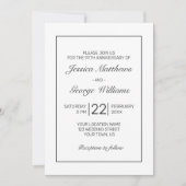 Modern minimalistisch zwart Jubileum Kaart (Voorkant)