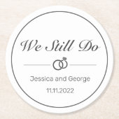 Modern minimalistisch zwart Jubileum Ronde Kartonnen Onderzetter (Voorkant)