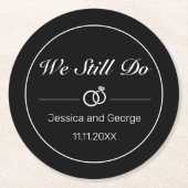 Modern minimalistisch zwart Jubileum Ronde Kartonnen Onderzetter (Voorkant)