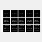 Modern minimalistisch zwart kaartenlabel labels (Vel)