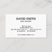 Modern minimalistisch zwart karton musicaan visitekaartje (Achterkant)