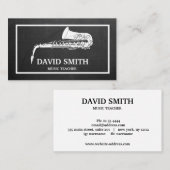 Modern minimalistisch zwart karton musicaan visitekaartje (Voorkant / Achterkant)