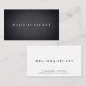 Modern minimalistisch zwart karton visitekaartje (Voorkant / Achterkant)