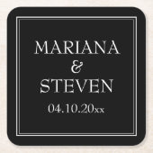 Modern minimalistisch zwart kartonnen onderzetters (Voorkant)