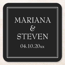 Modern minimalistisch zwart kartonnen onderzetters