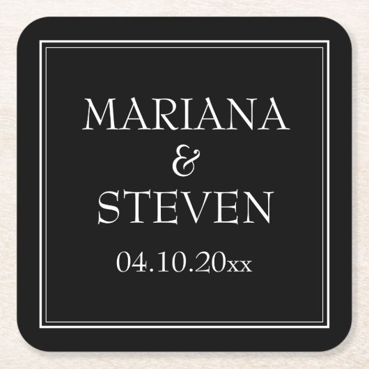 Modern minimalistisch zwart kartonnen onderzetters (Voorkant)