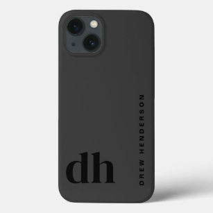 Modern minimalistisch zwart monogram Case-Mate iPhone case