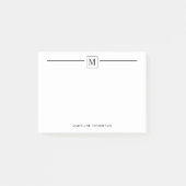 Modern minimalistisch zwart monogram lijnplein post-it® notes (Voorkant)