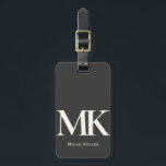 Modern minimalistisch zwart monogram zwart-wit bagagelabel<br><div class="desc">Maak een gedurfde verklaring met dit unieke, minimalistische monogram bagagelabel in zwart-wit met een stark typografie voor een moderne, professionele uitstraling.</div>